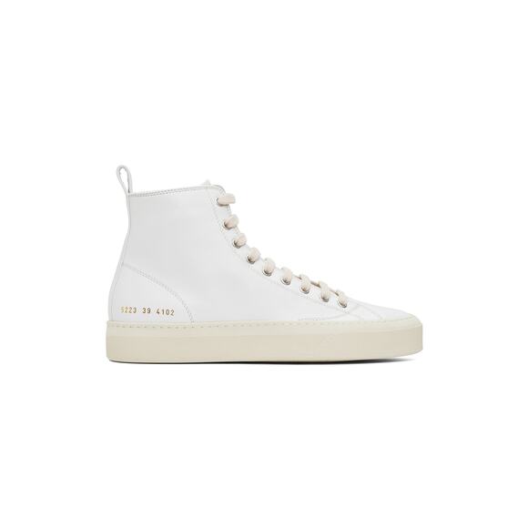 Woman by Common Projects 4161 Tournament Hightop Sneakers in Off White 40 - Picture 2 of 4